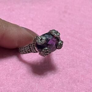 Vintage sterling silver purple cz ring size 7